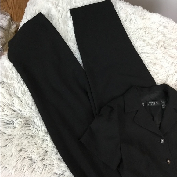Liz Claiborne size 4 black jumpsuit w/silver detail & zippered lining … - Picture 5 of 16